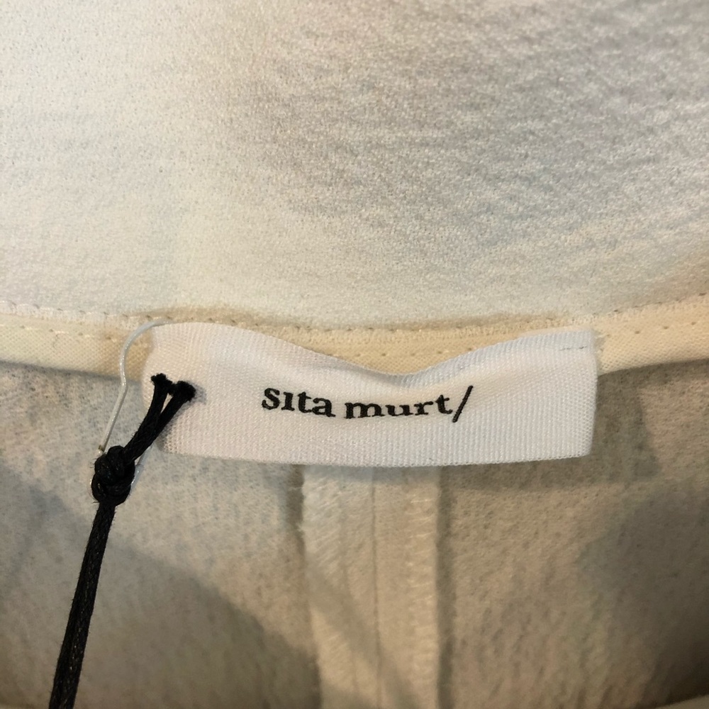 NWT Sita Murt White Embossed High Waisted Trousers - Picture 6 of 8